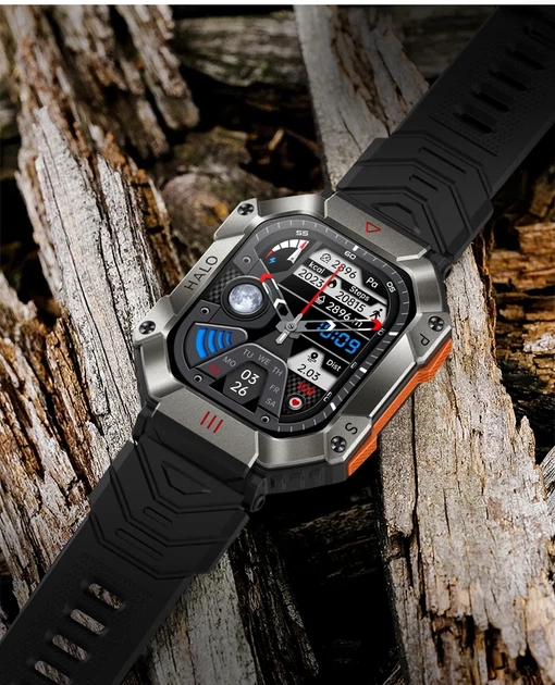 Розумний годинник Smart Racer K+ з компасом AMOLED 45х40х14 мм чорний - зображення 2