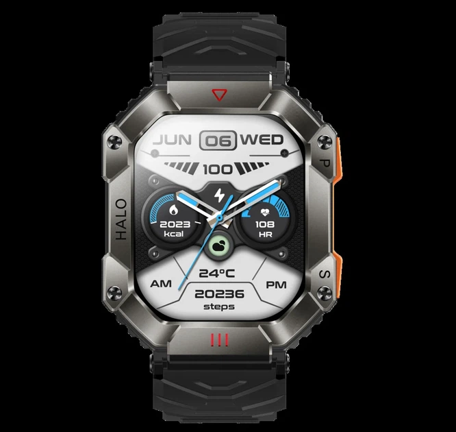 Розумний годинник Smart Racer K+ з компасом AMOLED 45х40х14 мм чорний - зображення 7