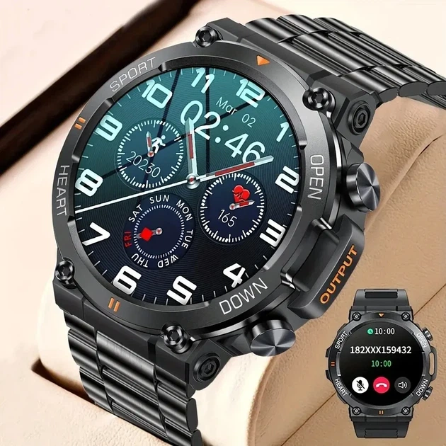 Розумний годинник Smart Storm Steel 60 г Полікарбонат Круглі Чорний Сталевий ремінець - зображення 2