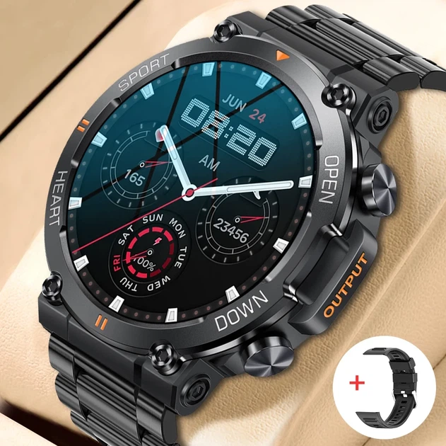 Розумний годинник Smart Storm Steel 60 г Полікарбонат Круглі Чорний Сталевий ремінець - зображення 5