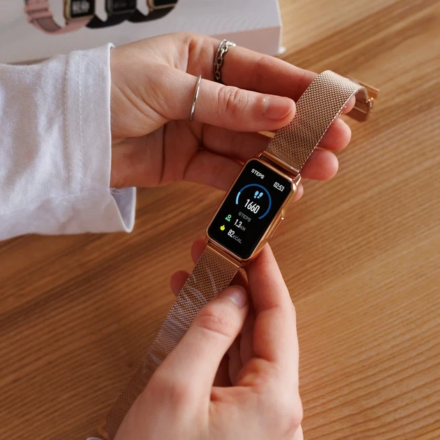 Смарт-годинник Smart Mioband Nano+ OLED 1,47" сталевий золотистий 21,5 см - Фото 8 Смарт-годинник Smart Mioband Nano+ OLED 1,47" сталевий золотистий 21,5 см - зображення 8