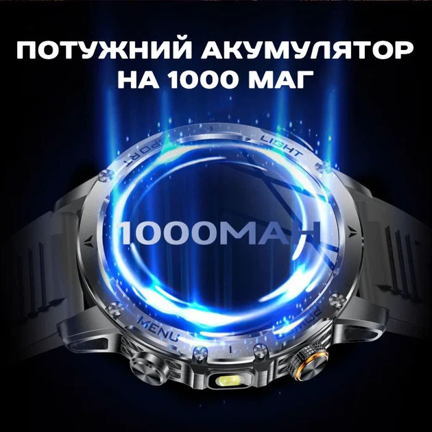 Умные часы Smart Power Ultra Steel 1.7" стальной 1000 мАч черный - изображение 5