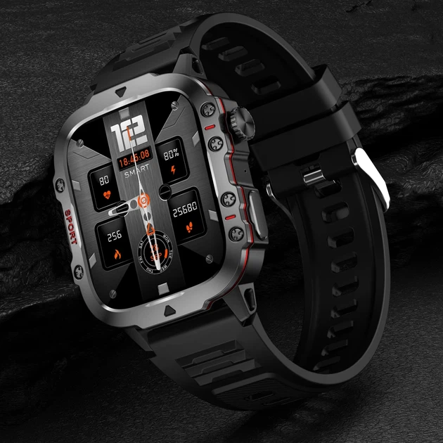 Розумний годинник Smart Expert Nano Rubber 50х43,5х12,2 мм Сталь Чорний - зображення 3