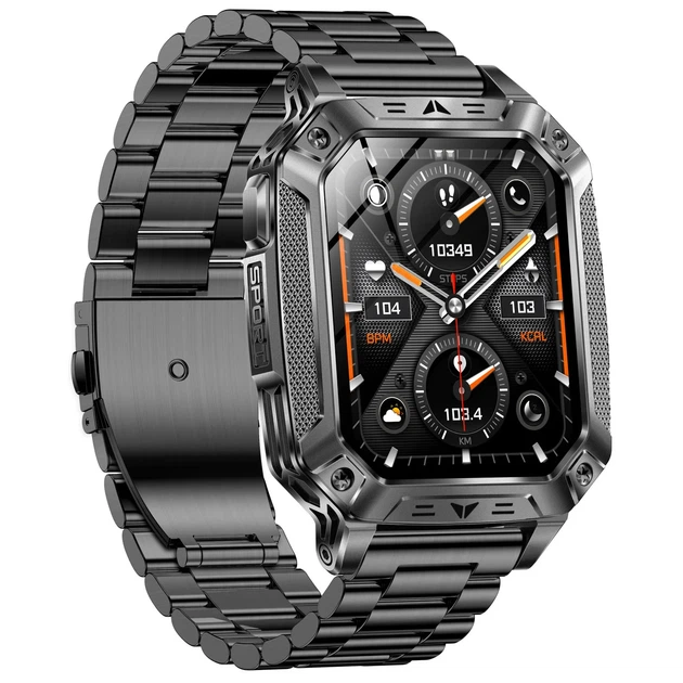 Розумний годинник Smart Formula K+ Steel 2 ремінці сталь 2,01" 320x385 мм чорний - зображення 3