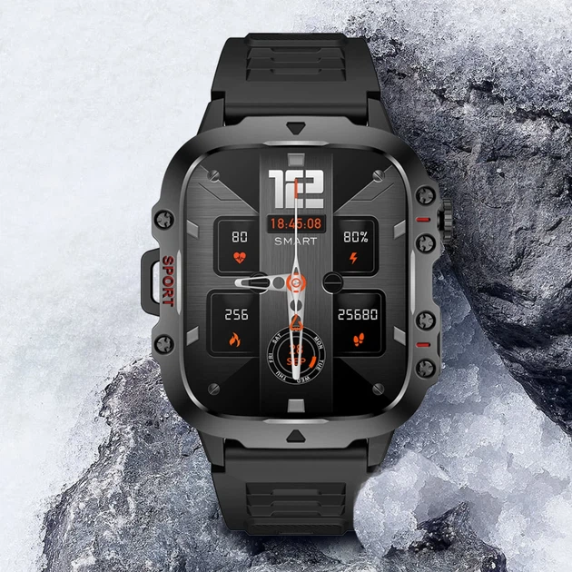 Розумний годинник Smart Expert Nano Rubber 50х43,5х12,2 мм Сталь Чорний - зображення 8