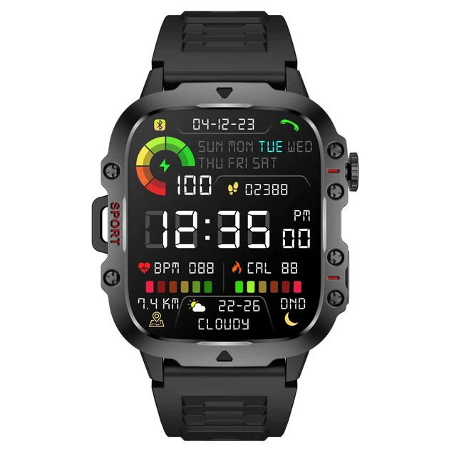 Розумний годинник Smart Expert Nano Rubber 50х43,5х12,2 мм Сталь Чорний - зображення 10