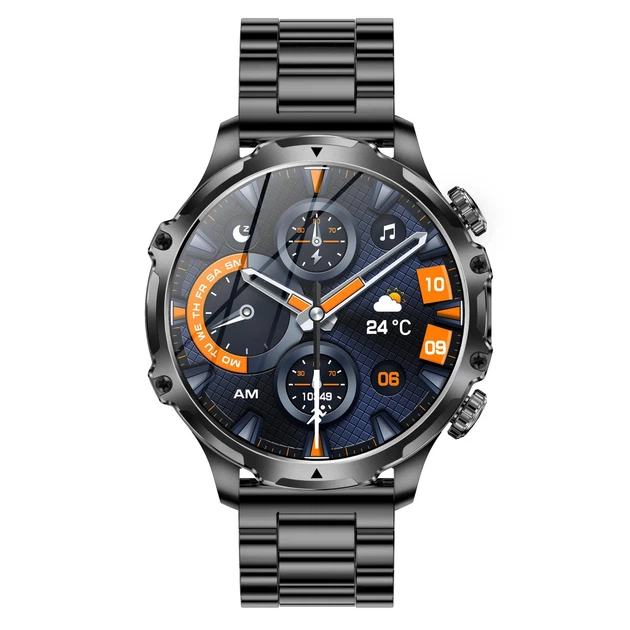 Розумний годинник Smart Turbo Power Steel 1,8" сенсорний чорний сталь 24 мм 800 мАг - зображення 10