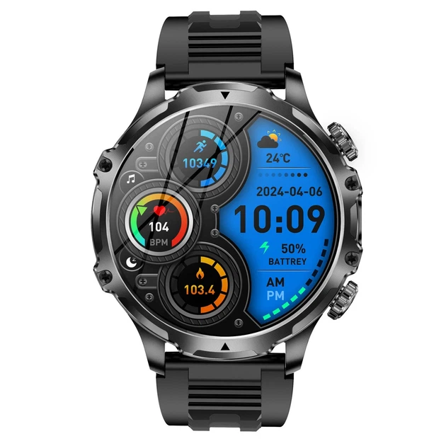 Умные часы Smart Turbo Power IPS 416x416 сенсорные сталь 24,8 см каучуковые черные - Фото 3 Умные часы Smart Turbo Power IPS 416x416 сенсорные сталь 24,8 см каучуковые черные - изображение 3