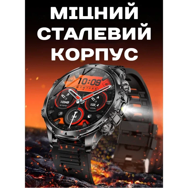 Умные часы Smart Turbo Power IPS 416x416 сенсорные сталь 24,8 см каучуковые черные - Фото 6 Умные часы Smart Turbo Power IPS 416x416 сенсорные сталь 24,8 см каучуковые черные - изображение 6