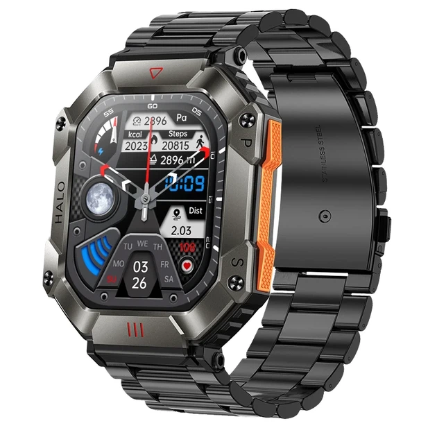 Розумний годинник Smart Racer K+ Steel 45х40х14 мм Сталь Чорний AMOLED 2 дюйми - зображення 7