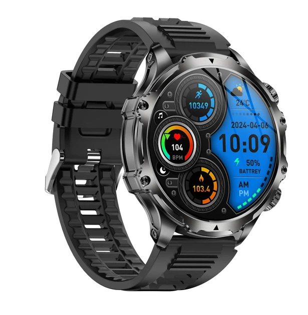 Умные часы Smart Turbo Power IPS 416x416 сенсорные сталь 24,8 см каучуковые черные - Фото 9 Умные часы Smart Turbo Power IPS 416x416 сенсорные сталь 24,8 см каучуковые черные - изображение 9