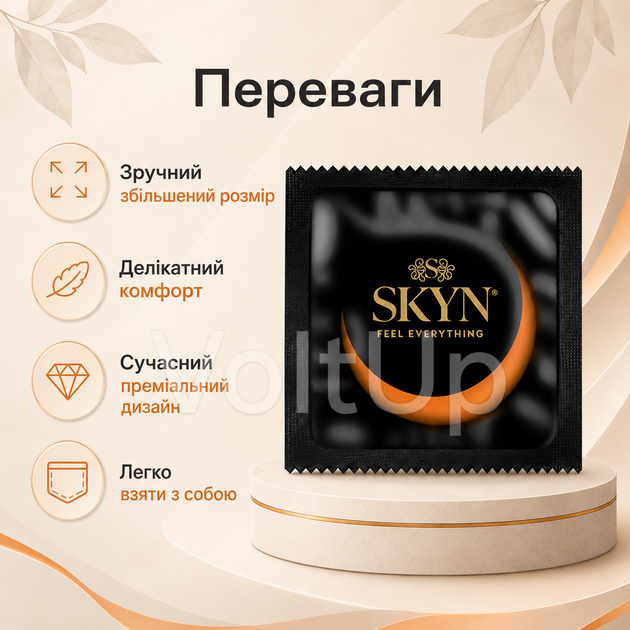 Безлатексный презерватив SKYN Large 1 шт из материала SKYNFEEL, гладкий, со смазкой, King Size 56 мм - изображение 3
