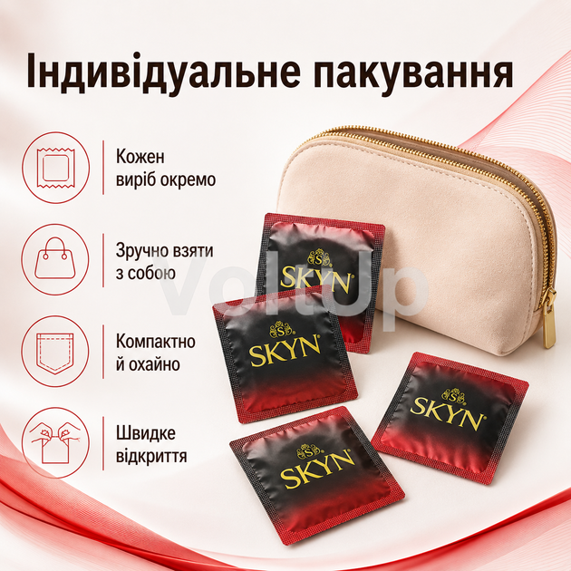 Презерватив SKYN Intense Feel 1 шт безлатексний з поліізопрену, рельєфний, ширина 54 мм, довжина 190 мм - зображення 4