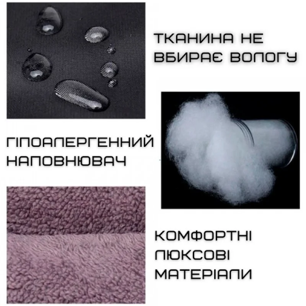 М'яка пухнаста лежанка-пуфик для хатніх тварин 45х35 см М - Фото 2 М'яка пухнаста лежанка-пуфик для хатніх тварин 45х35 см М - зображення 2