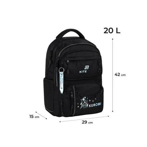 Рюкзак шкільний Kite Education teens 2594M Kuromi (HK26-2594M) Kite HK26-2594M 1049207 - зображення 12