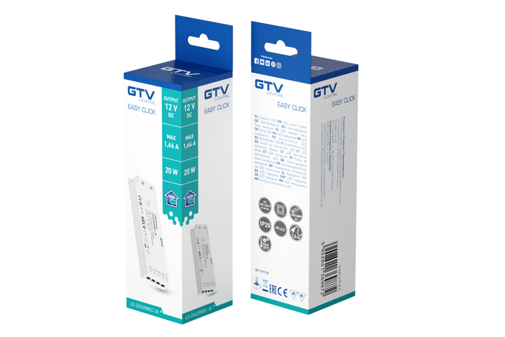 Блок живлення SLIM EASY CLICK 220/12V 20W IP20, з mini amp і проводом 1,5 м - изображение 8