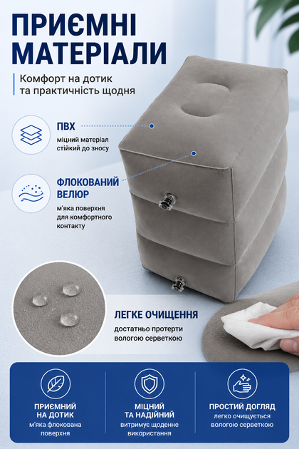 Надувная подушка-пуфик для путешествий с регулируемой высотой 3 уровня - Фото 2 Надувная подушка-пуфик для путешествий с регулируемой высотой 3 уровня - изображение 2