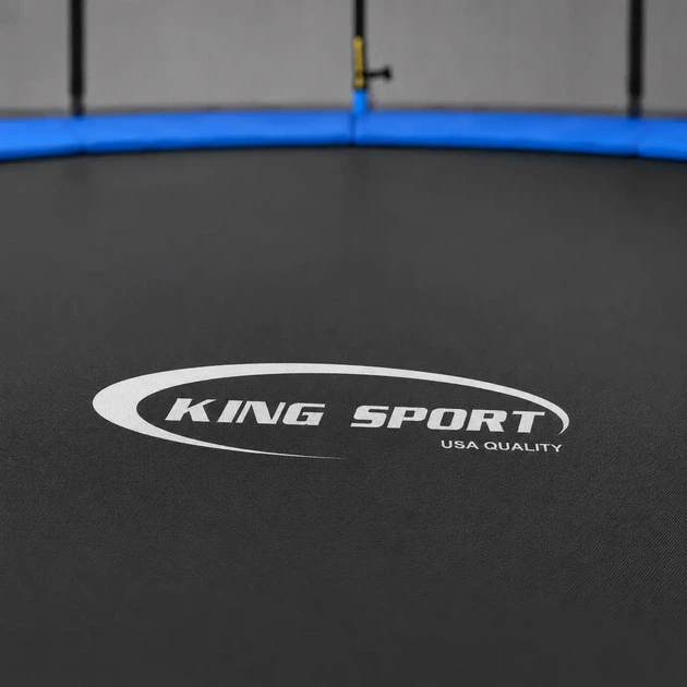 Батут King Sport 435 см 14 FT просторное и надежное игровое пространство для детей и взрослых - с лестницей, наружная сетка - изображение 7