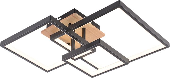 Люстра потолочная светодиодная LED Light House SRS-20673/3 LED 102W BK+WOOD черная + дерево - изображение 2