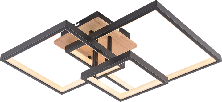 Люстра потолочная светодиодная LED Light House SRS-20673/3 LED 102W BK+WOOD черная + дерево - изображение 3