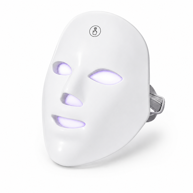 Косметологическая LED-маска для лица с 7 режимами света и USB-питанием, белая - изображение 2