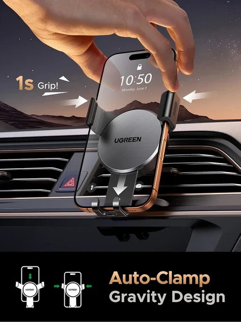 Автомобильный держатель для телефона UGREEN, виброустойчивое, универсальное, регулируемое - Фото 4 Автомобильный держатель для телефона UGREEN, виброустойчивое, универсальное, регулируемое - изображение 4