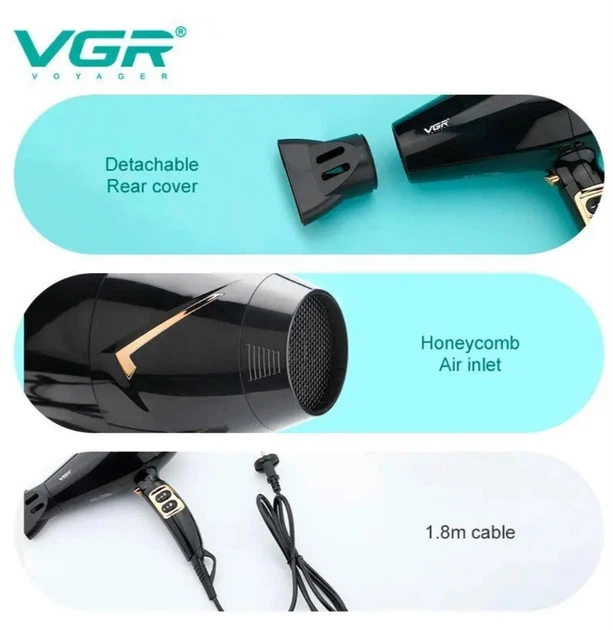 Фен для волосся VGR V-423 Black - Фото 4 Фен для волосся VGR V-423 Black - зображення 4