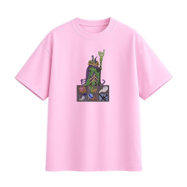 Футболка з вишивкою унісекс рожевий XL-3XL розмір Dota 2 Rubick - Фото 1 Футболка з вишивкою унісекс рожевий XL-3XL розмір Dota 2 Rubick - зображення 1