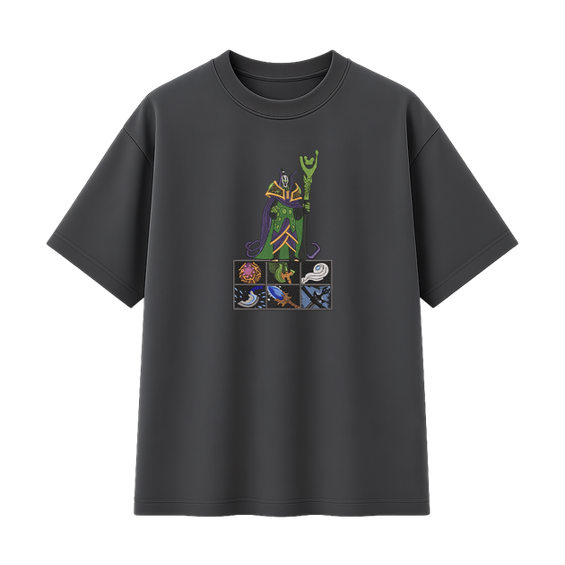 Футболка з вишивкою унісекс графіт XL-3XL розмір Dota 2 Rubick - Фото 1 Футболка з вишивкою унісекс графіт XL-3XL розмір Dota 2 Rubick - зображення 1