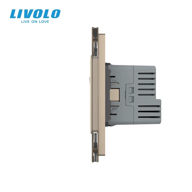 Терморегулятор LIVOLO електронний з USB Type-C 18 Вт золото загартоване скло - зображення 2