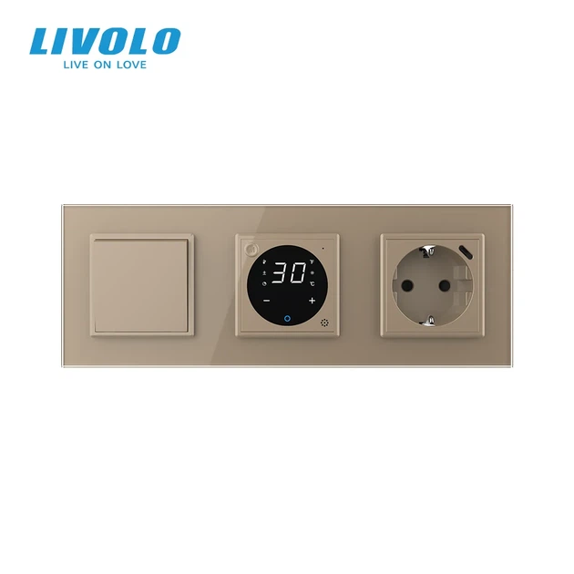 Терморегулятор LIVOLO электронный с USB-C 18 Вт золото стекло - изображение 3