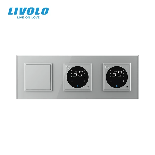 Сенсорный терморегулятор LIVOLO для теплого пола 223х80 мм закаленное стекло серый - изображение 3