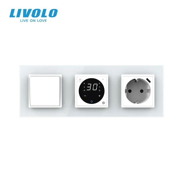 Терморегулятор електронний LIVOLO з USB Type-C 18 Вт білий скло - зображення 3