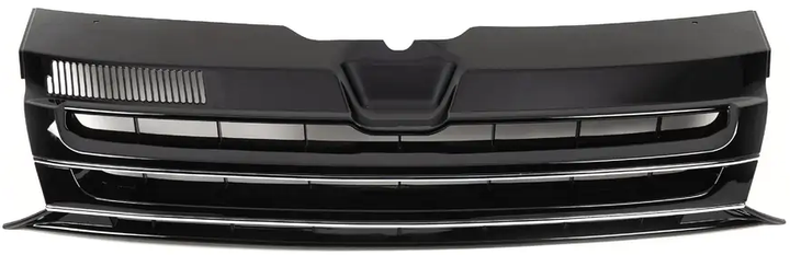 Передняя решетка Черный глянец (без эмблемы) для Volkswagen T5 2010-2015 гг - изображение 3