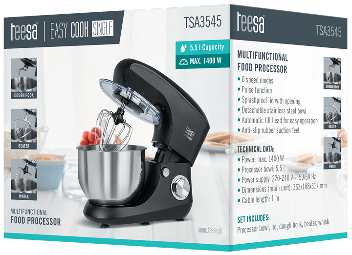 Кухонна машина Teesa Easy Cook Single (TSA3545-W) - зображення 8