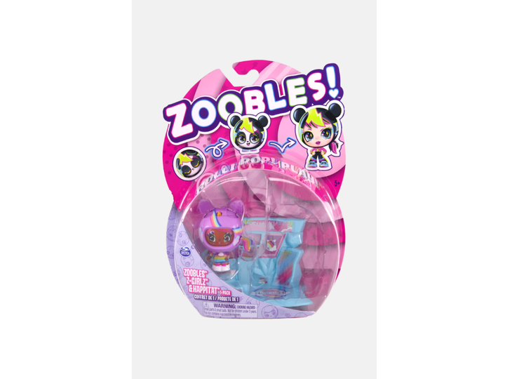 Ігровий набір Zoobles Z-Girlz & Happitat 1-Pack Spin Master, фігурка-трансформер із будиночком, 5+ - Фото 1 Ігровий набір Zoobles Z-Girlz & Happitat 1-Pack Spin Master, фігурка-трансформер із будиночком, 5+ - зображення 1