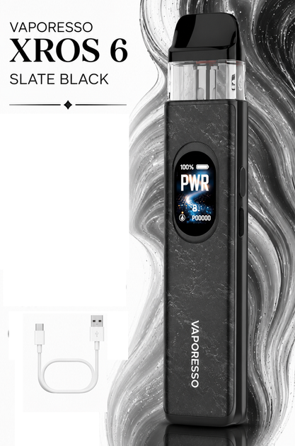 Pod-система Vaporesso XROS 6 Slate Black черный вейп на 1800мАч электронка со сменным картриджем на 3мл верхняя заправка - изображение 2