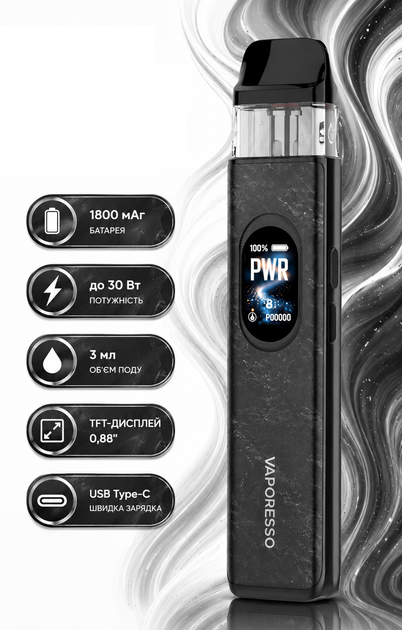 Pod-система Vaporesso XROS 6 Slate Black черный вейп на 1800мАч электронка со сменным картриджем на 3мл верхняя заправка - изображение 3