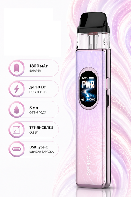 Многоразовая под-система Vaporesso XROS 6 Dreamy Pink вейп розовый 1800мАч электронная сигарета с верхней заправкой картридж 3мл до 30Вт - изображение 2
