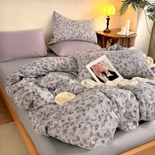 Постельное белье полуторное из муслина Colorful Home Print 2 21831 150х210 см 5265481 - Фото 1 Постельное белье полуторное из муслина Colorful Home Print 2 21831 150х210 см 5265481 - изображение 1