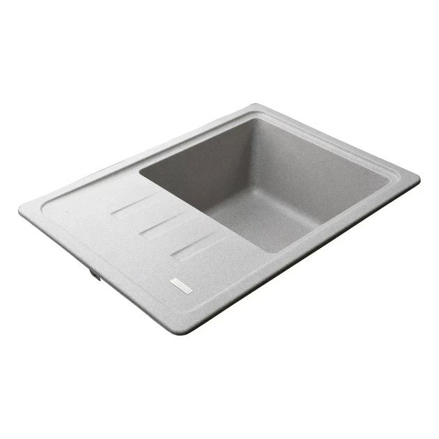 Гранитная мойка Globus Lux Mono 620x435 накладная, прямоугольная, серый - изображение 6