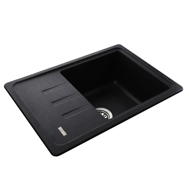 Гранітна мийка Globus Lux Mono 620x435 накладна, прямокутна, графіт - Фото 4 Гранітна мийка Globus Lux Mono 620x435 накладна, прямокутна, графіт - зображення 4