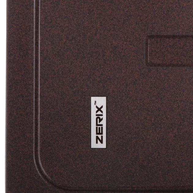 Гранітна мийка для кухні Zerix ZS-6243S-12 615x430 накладна, прямокутна, коричнева (ZX4576) - зображення 3