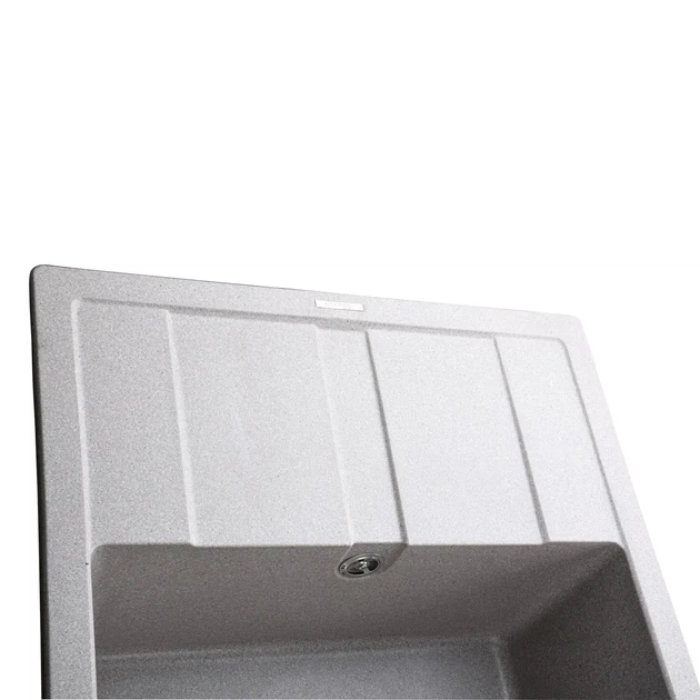 Гранітна мийка Globus Lux One 650x500 накладна, прямокутна, сірий - зображення 6