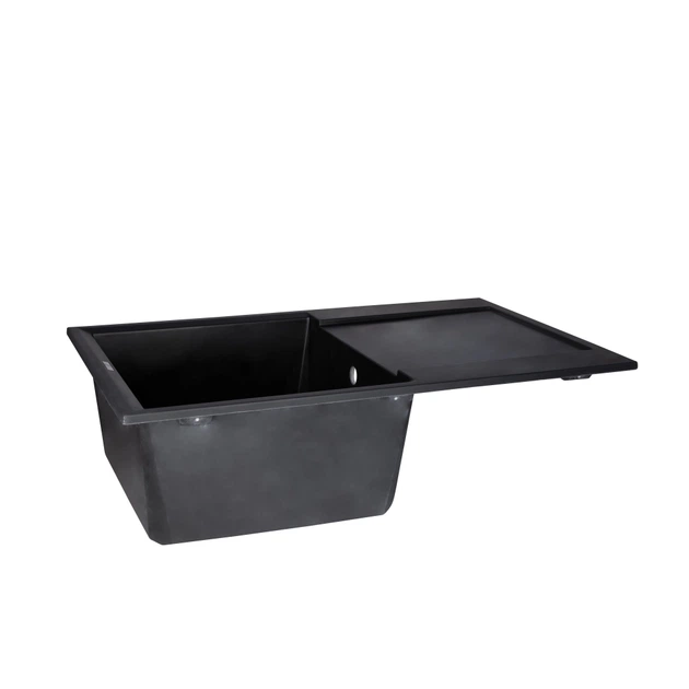 Гранітна мийка Lidz 790x495 урізна, прямокутна, чорна матова (LIDZANT15790495230) - зображення 2
