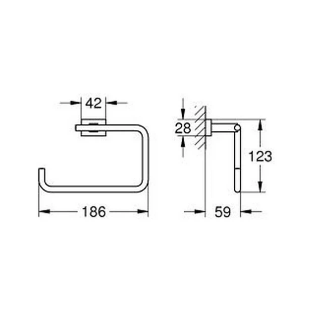 Кільце для рушника Grohe Essentials Cube New (40510001) - Фото 2 Кільце для рушника Grohe Essentials Cube New (40510001) - зображення 2