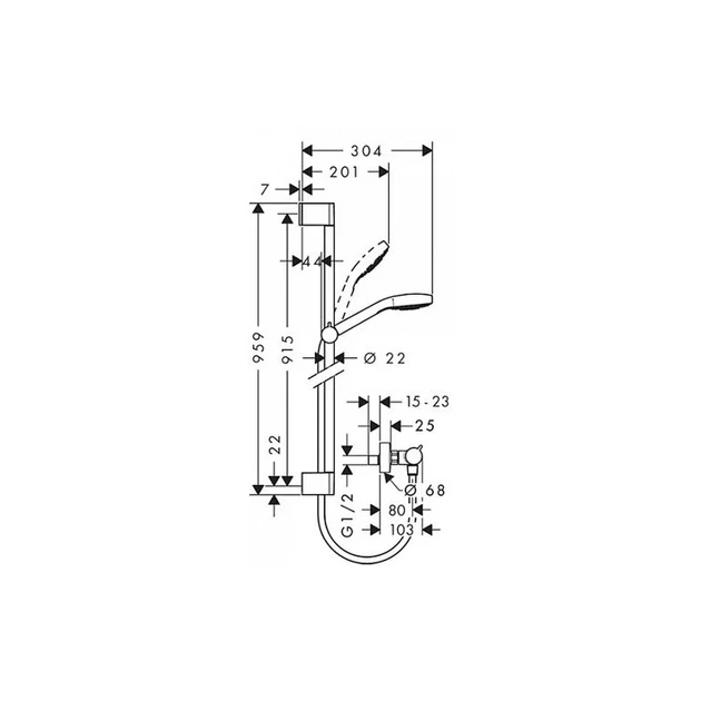Hansgrohe Croma Select E Vario Душевой набор, белый/хром (26586400) - изображение 2