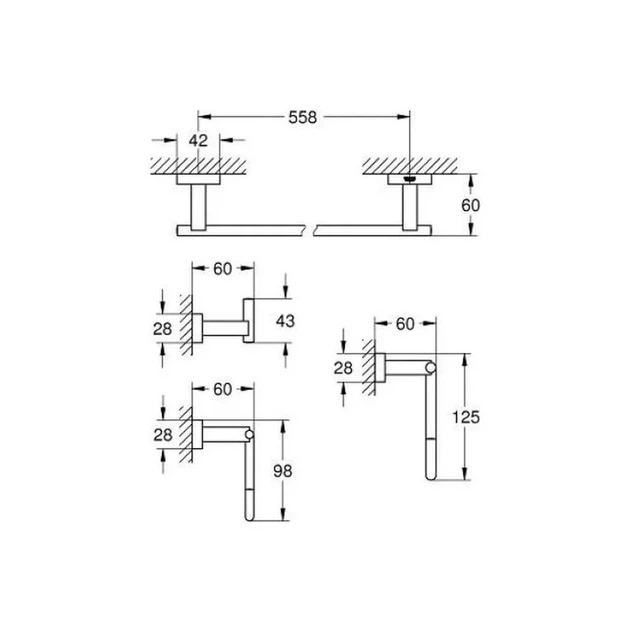 Набір аксесуарів 4 в 1 Grohe Essentials Cube New (40778001) - зображення 7