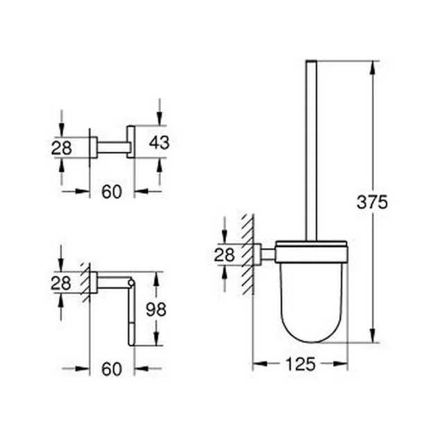 Набір аксесуарів 3 в 1 Grohe Essentials Cube New (40757001) - зображення 3