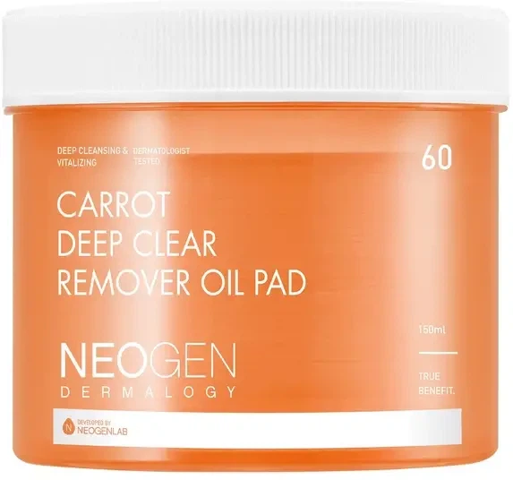 Очищувальні пади для обличчя Neogen Dermalogy Carrot Deep Clear Oil Pad з каротином 60 шт (8809653244197) - Фото 1 Очищувальні пади для обличчя Neogen Dermalogy Carrot Deep Clear Oil Pad з каротином 60 шт (8809653244197) - зображення 1